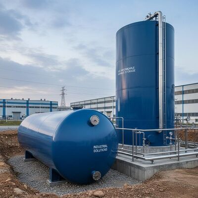 Yerin Üstü veya Yeraltı Cam Kaplı Çelik Tanklar Endüstriyel Uygulamalar İçin Gaz geçirmez Kalıcı Depolama Çözümleri