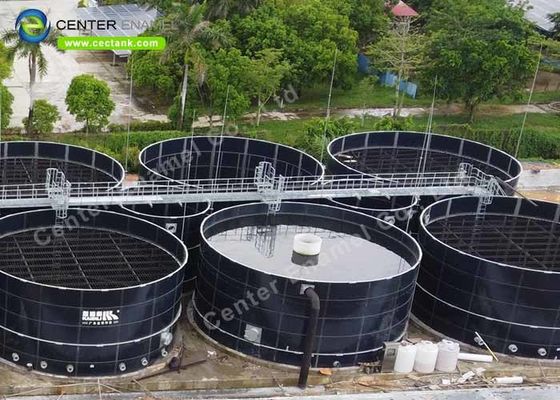 Endüstriyel atık su arıtma projeleri için çelikten füzelenmiş cam akıntı arıtma tankları