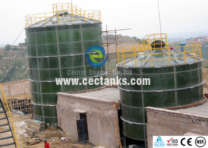 Konuzlu çatı depolama tankı, tahıl depolama için camlı enamel çelik silolar 0
