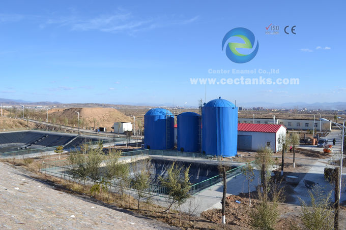 Mühendislik cam kaplı su depolama tankları / bultlanmış paslanmaz çelik içme suyu tankları 0